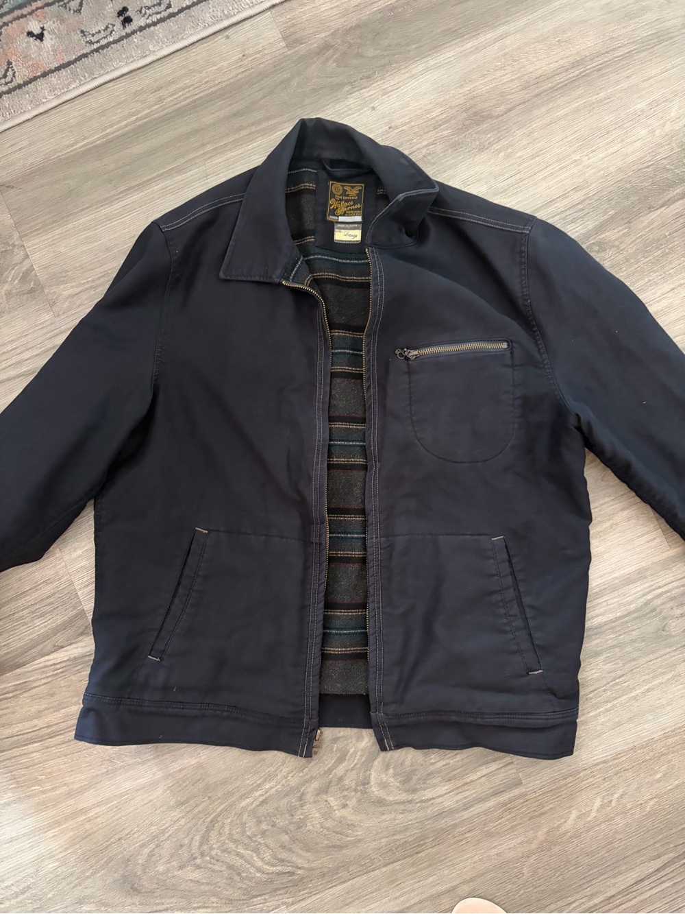 Men's Black Flannel Lined Work Jacket